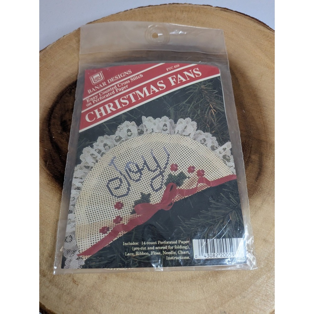 Vintage Banar Designs Christmas Fan Joy Counted Cross Stitch Kit